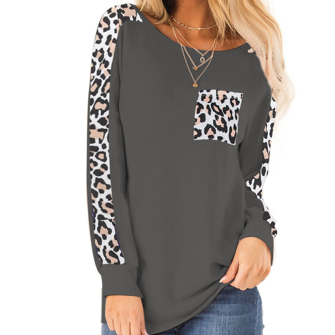 Damen Sweatshirt mit Leopardenmuster und lockerer Passform EB