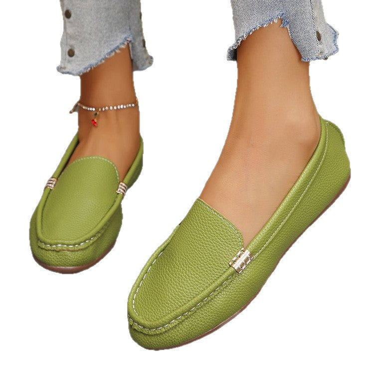 Damen Bequeme Ballerinas mit edler Lederoberfläche EB