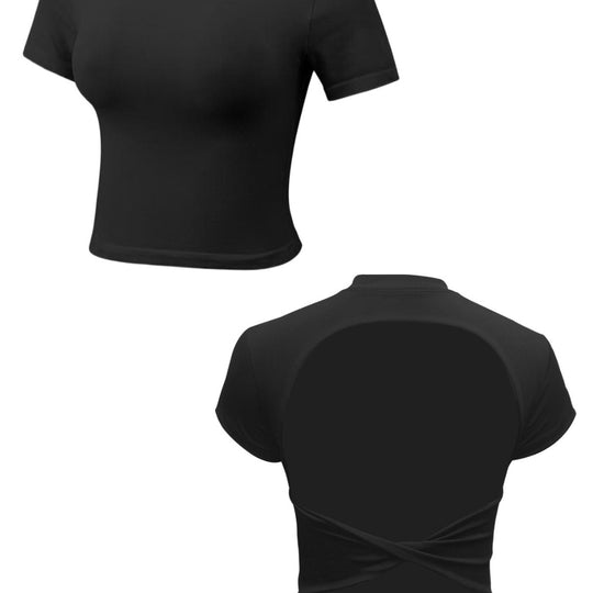 Damen Crop-Top mit kreativem Rückendesign und figurbetonender Passform EB
