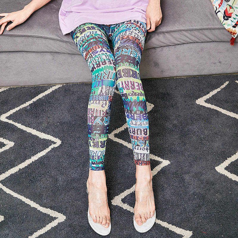Damen Leggings mit modischem Schriftzug EB