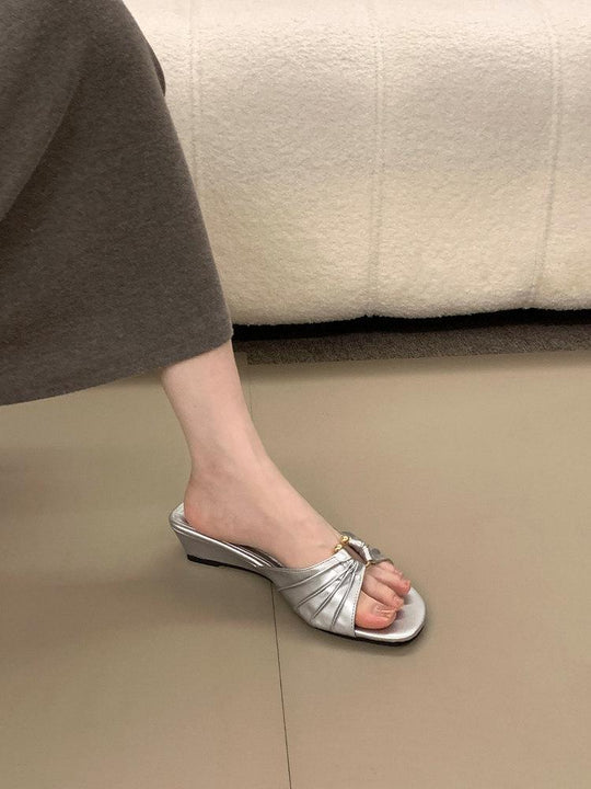 Damen Elegante Mules mit modischem Knoten-Design EB