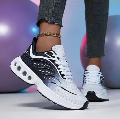 Damen nan sportive Strick-Laufschuhe mit belüfteter Luftkammersohle und ergonomischer Abrollsohle EB