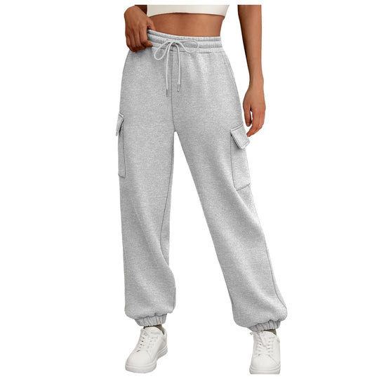 Damen nan weite Cargo-Jogginghose mit elastischem Bund und Tunnelzug EB