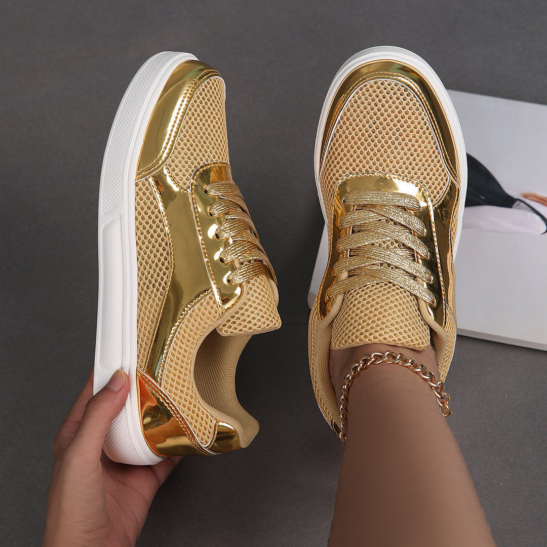 Damen Sportliche Sneaker mit reflektierenden Akzenten und atmungsaktivem Mesh EB