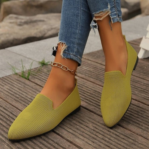 Damen Bequeme Slip-On Schuhe mit atmungsaktivem Gewebe EB