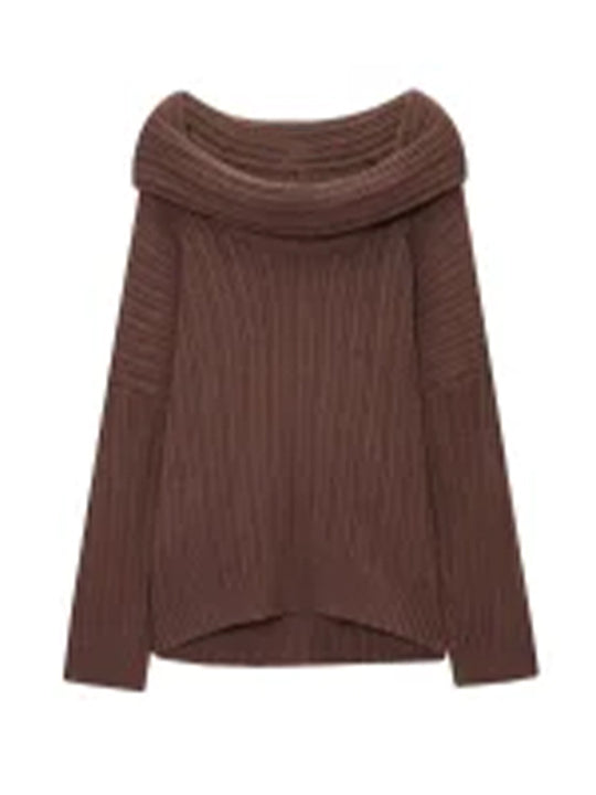 Damen Oversized Strickpullover mit lässigem Schnitt und voluminösen Ärmeln EB
