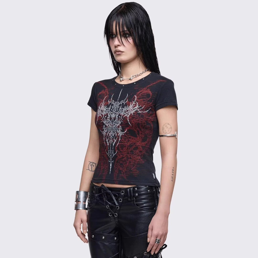 Damen Grafik-Print T-Shirt mit einzigartigem Design EB