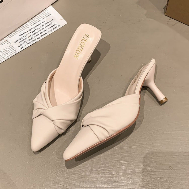 Damen Sling-Pumps mit stilvollem Knotendesign und elegantem Absatz EB