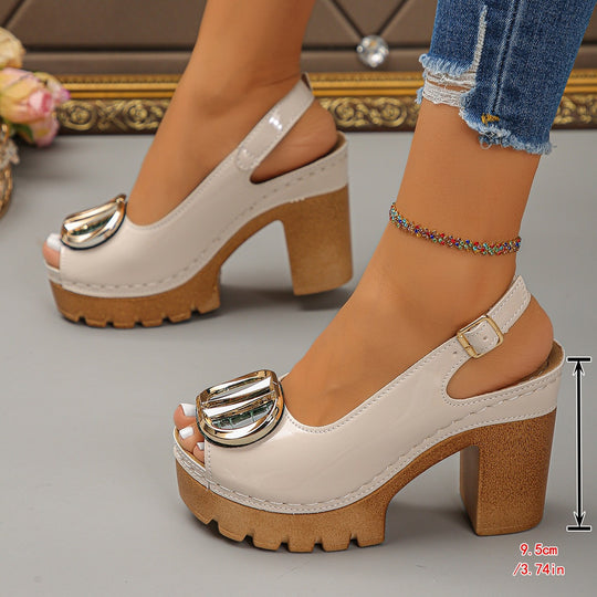 Damen Plateau-Sandalen mit eleganter Schnalle EB
