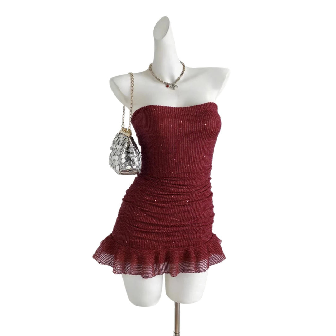 Damen Glamouröses Pailletten Kleid EB