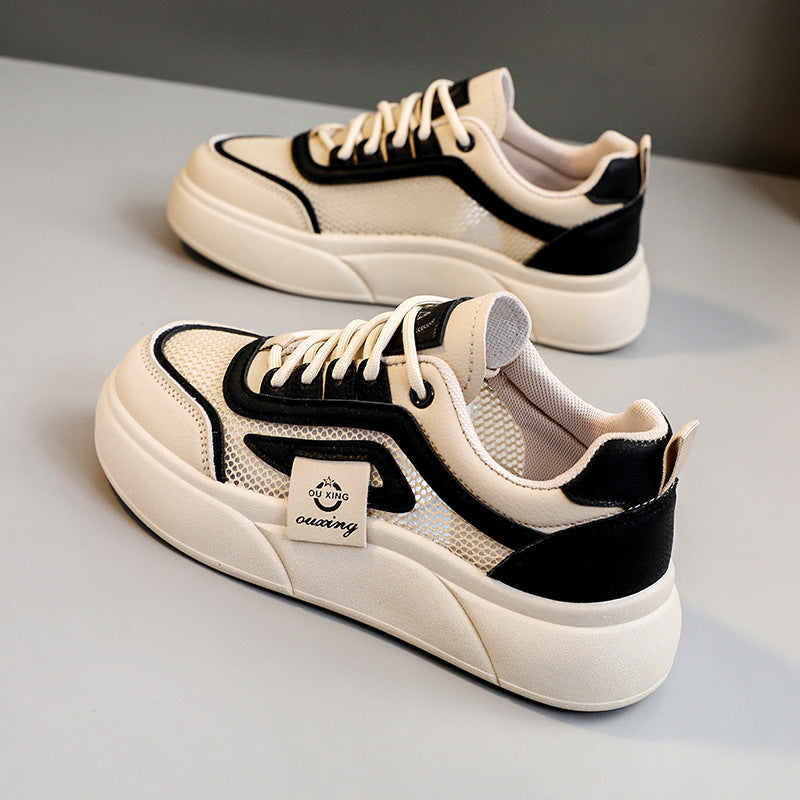 Damen Trendige Sneaker mit atmungsaktivem Mesh-Obermaterial und komfortablem Plateau EB