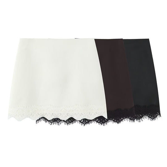 Damenrock mit elegantem Spitzenabschluss und figurbetontem Schnitt EB