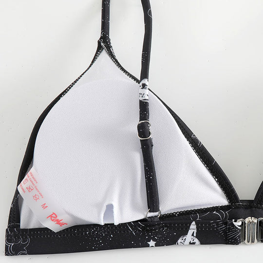 Damen Triangel-Bikini mit einzigartigem Sternenmotiv und verstellbaren Trägern EB