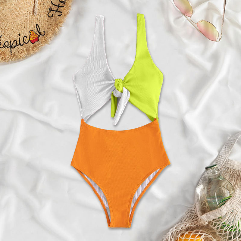 Damen Triangel-Bikini-Set mit verstellbarem Knotendesign EB