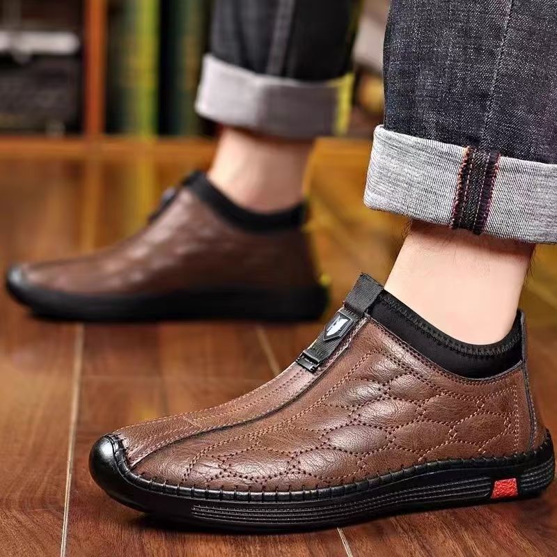 Damen Komfortable und stilvolle Slip-On Lederschuhe EB