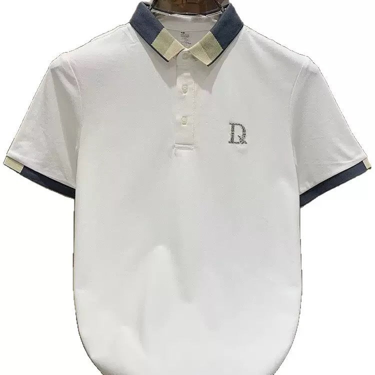 Herren Poloshirt mit Kontrastkragen und feiner Struktur EB