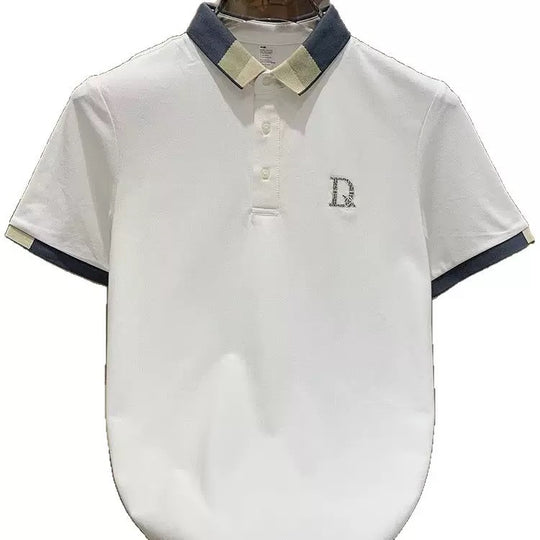Herren Poloshirt mit Kontrastkragen und feiner Struktur EB