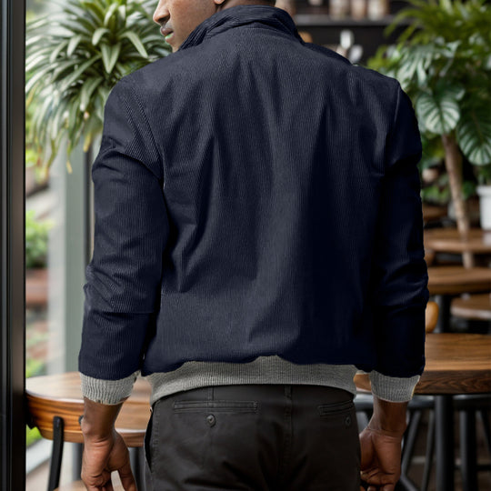 Herren sportliche Cordjacke mit praktischen Taschen und modernem Design EB