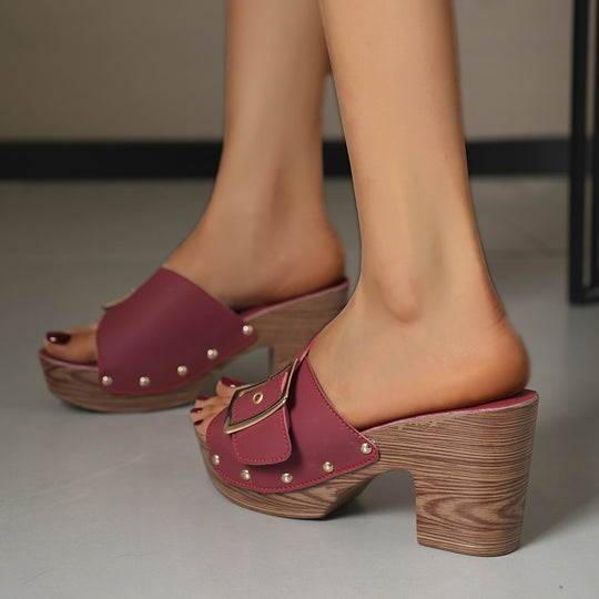 Damen Wedge-Sandalen mit eleganter Schnalle EB
