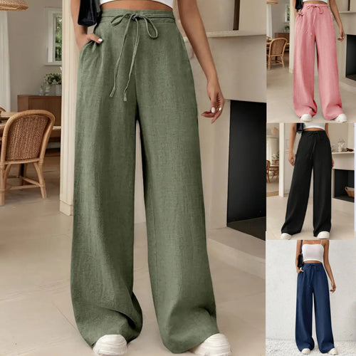 Damen Weite Freizeithose mit Kordelzug EB