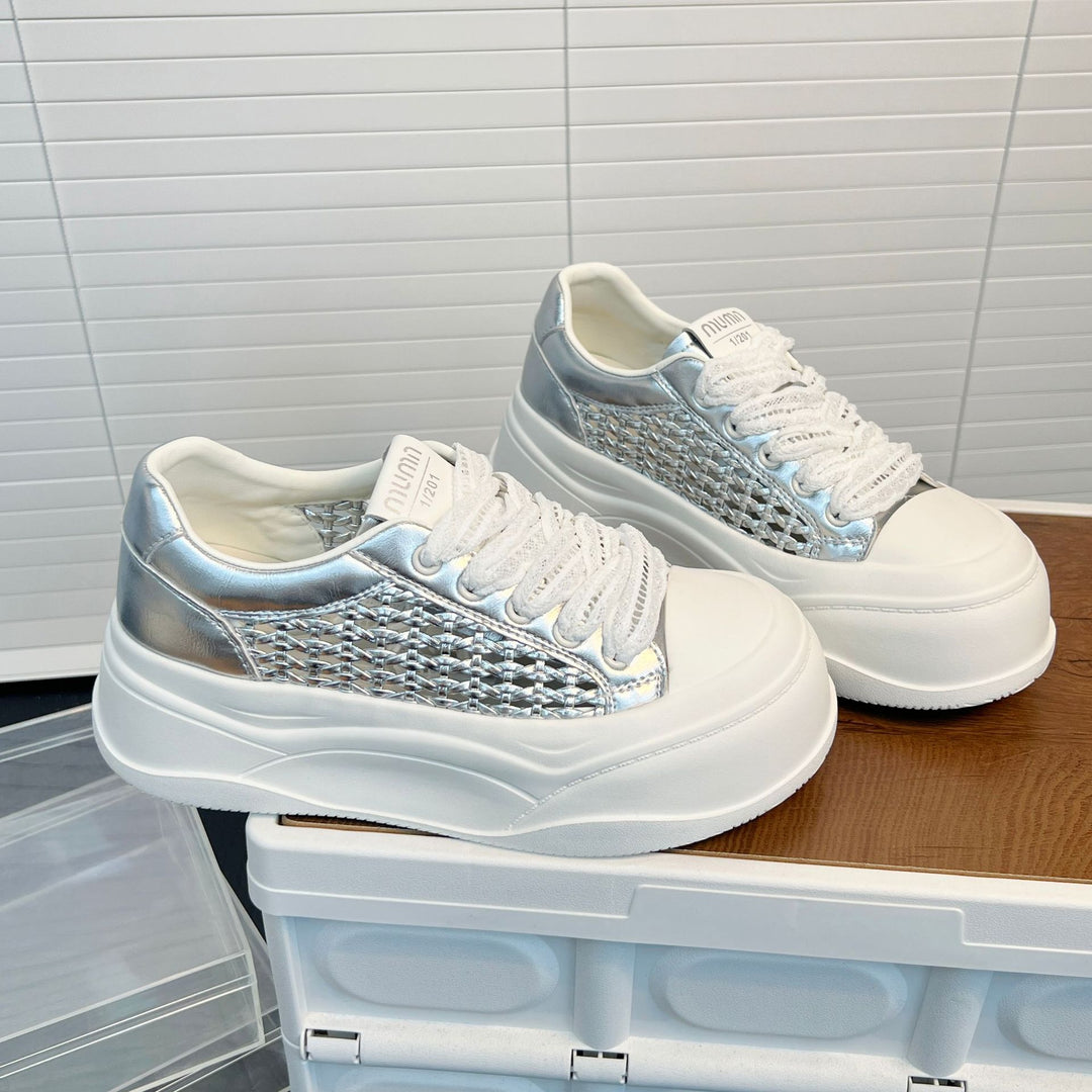 Damen Sneaker mit luftiger Netzstruktur und bequemer Plateausohle EB