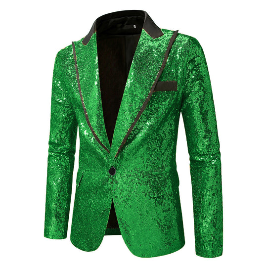 Herren Glitzernder Smokingblazer aus hochwertigem Satin EB