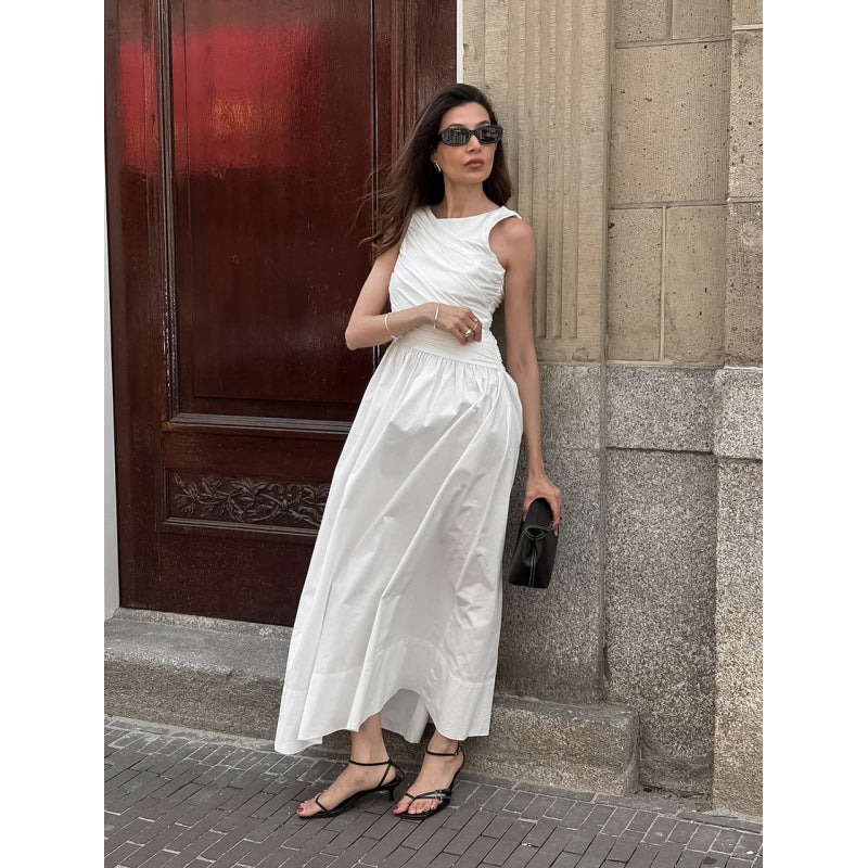 Damen Elegantes Maxikleid mit lässiger Passform und raffinierten Drapierungen EB