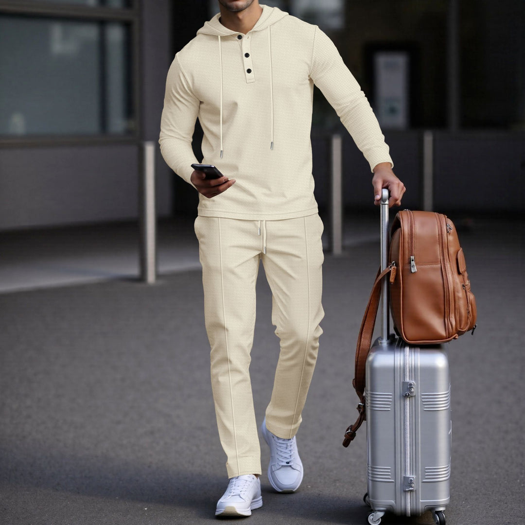 Herren sportives Hoodie und Jogginghose Set im strukturierten Design EB