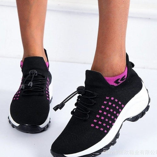 Damen leichte und atmungsaktive Sportschuhe mit elastischem Schnürsystem EB