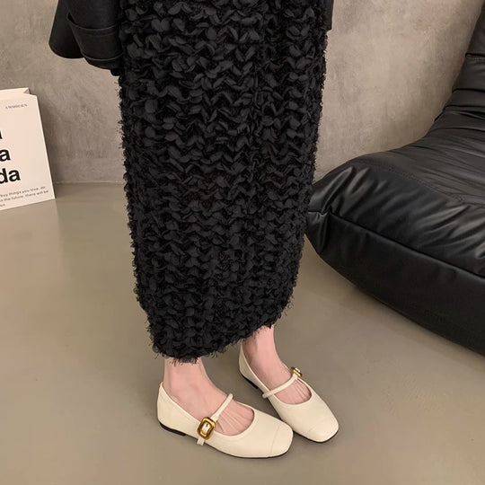 Damen elegante Ballerinas mit modischem Riemchen und stabiler Sohle EB