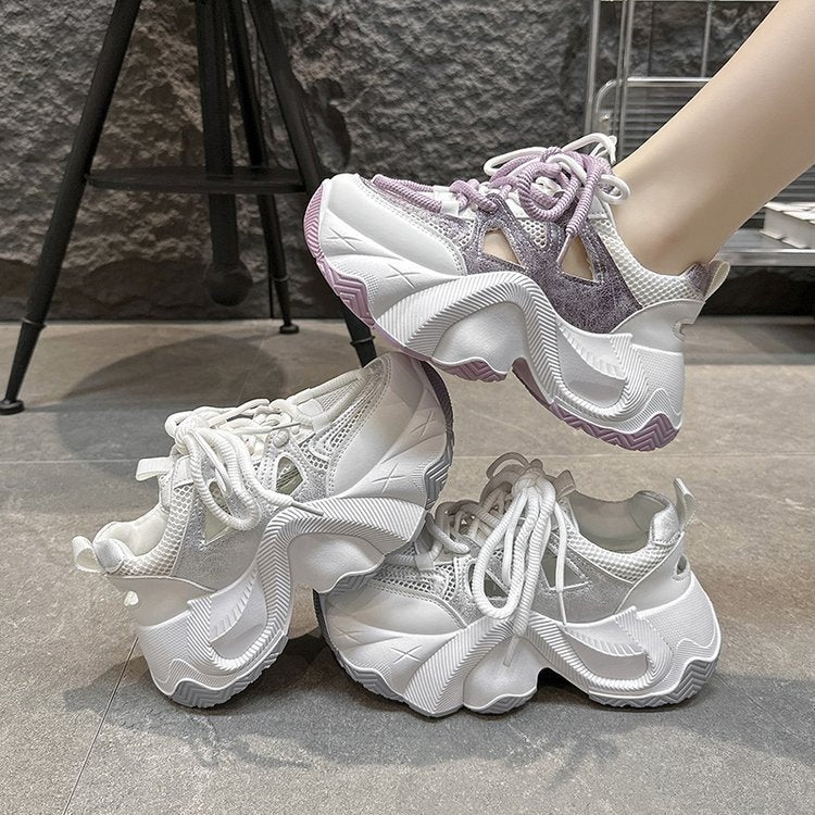 Damen Chunky Sport-Sneaker mit atmungsaktiver Mesh-Oberfläche und innovativen Dämpfungselementen EB