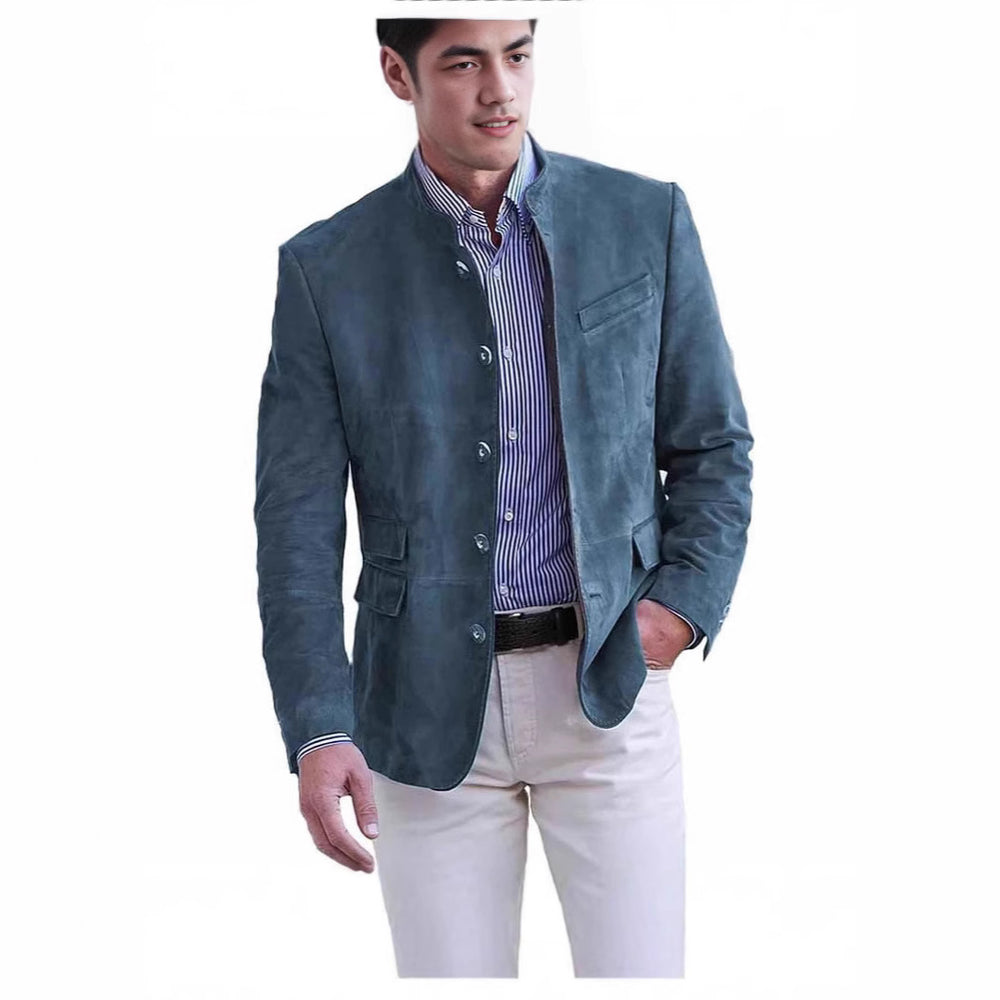 Herren elegante Wildlederjacke im modernen Schnitt mit praktischen Taschen EB