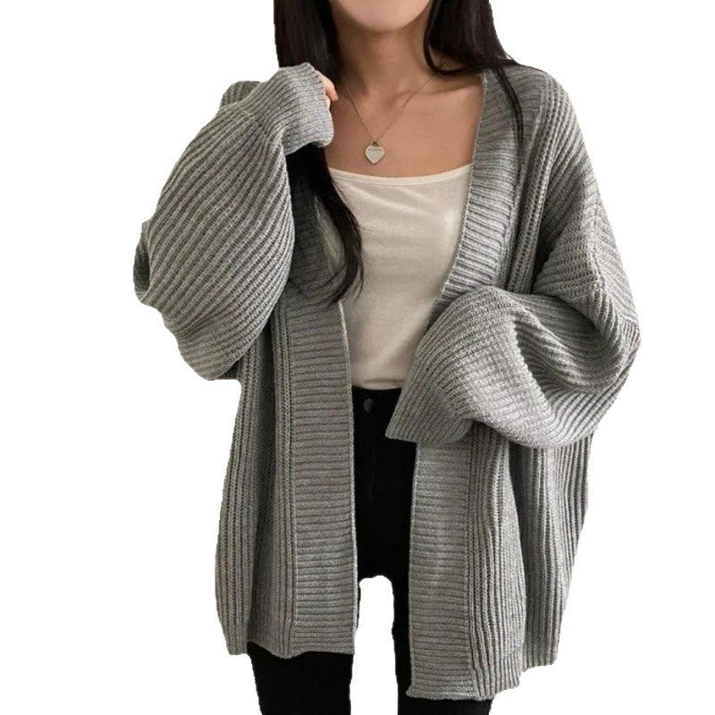 Damen Übergröße Strickjacke mit weit geschnittenen Ärmeln und strukturierter Textur EB