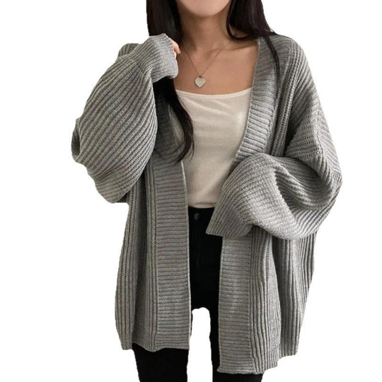 Damen Übergröße Strickjacke mit weit geschnittenen Ärmeln und strukturierter Textur EB