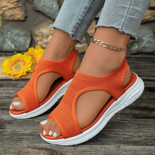 Damen Sportliche Strick-Sandalen mit atmungsaktivem Obermaterial und dämpfender Laufsohle EB