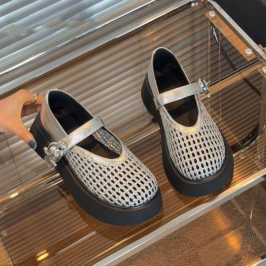 Damen Bequeme Clogs mit atmungsaktivem Netzdesign und verstellbarem Riemen EB