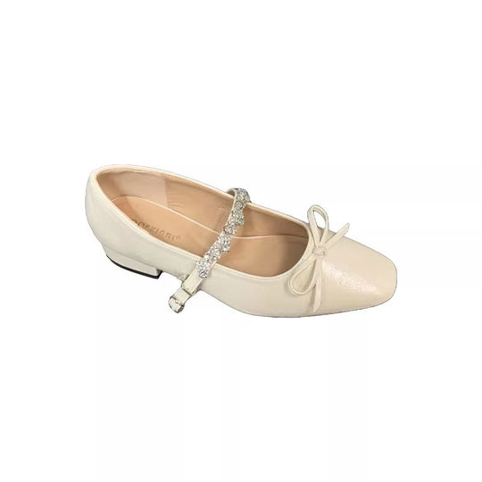 Damen Ballerinas mit eleganter Riemchenverzierung und schimmerndem Finish EB