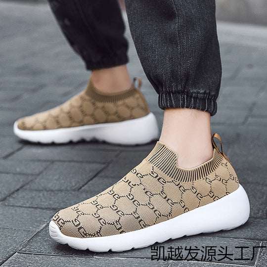 Damen Bequeme Strick-Sneaker mit elastischem Kragen EB