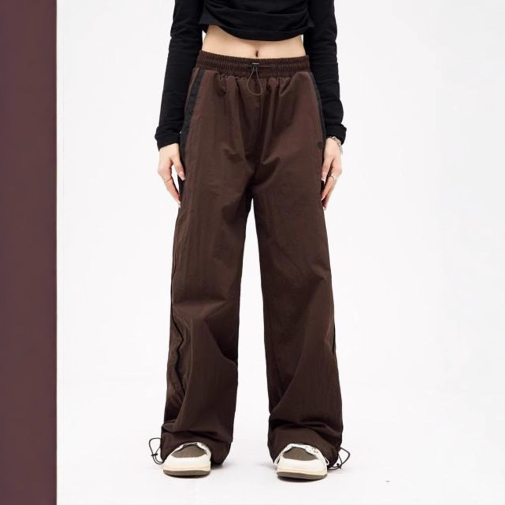 Damen nan weite Trackhose mit Kontrastpaspel, elastischem Bund und Oversize-Schnitt EB