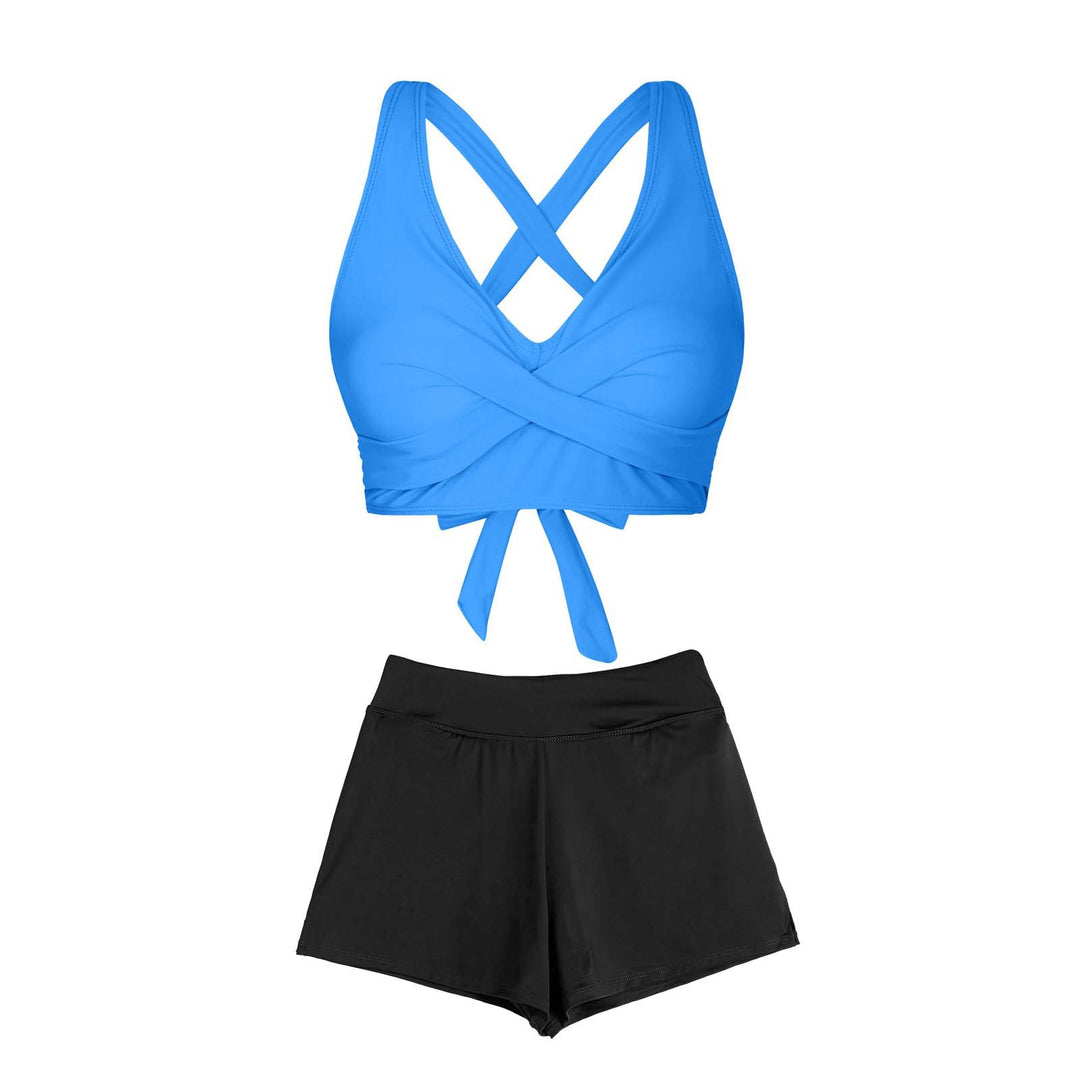 Damen Zweiteiliger Badeanzug mit floralem Design EB