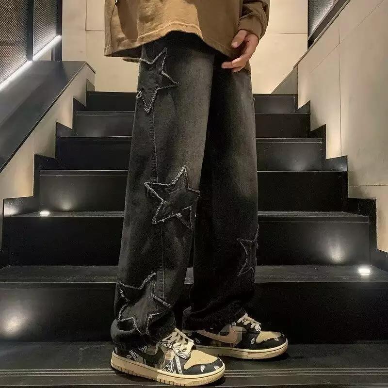 Herren lässige Jeans mit Sterne-Stickerei EB