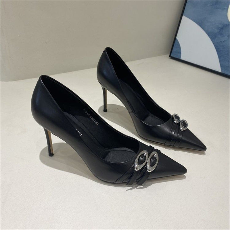 Damen elegante High Heel Pumps mit Schmuckakzent EB