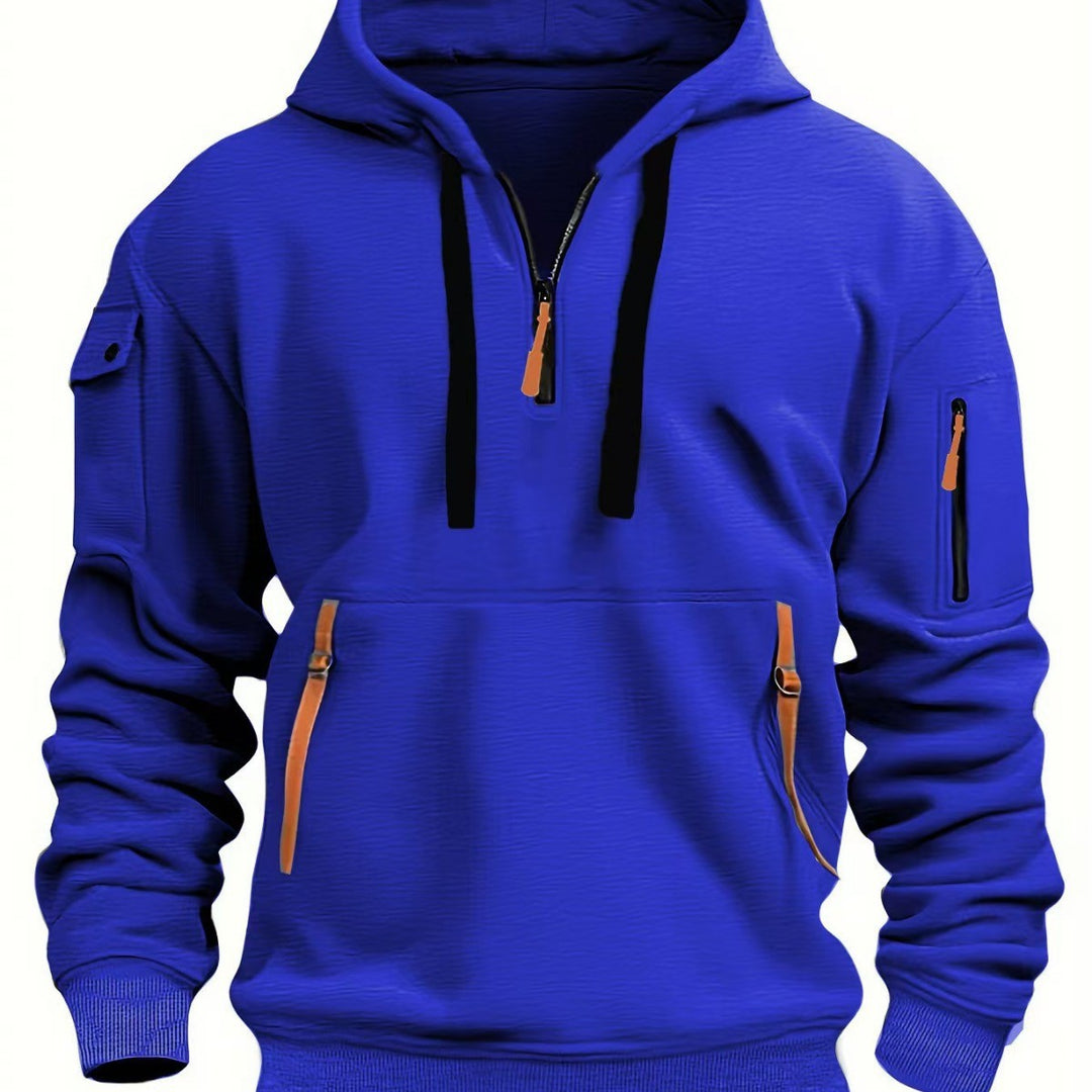 Herren funktionaler Kapuzenpullover mit modischen Reißverschlusstaschen EB