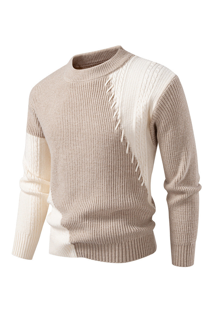 Herren modischer Strickpullover mit einzigartigem Zopfmuster und modernem Design EB