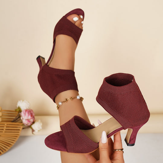 Damen Slingback-Sandaletten mit elastischem Netzdesign EB