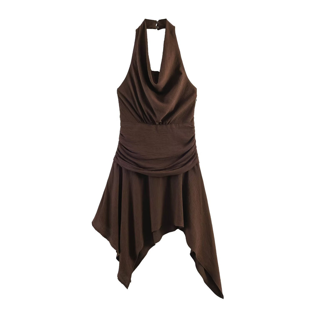 Damen asymmetrisches Kleid mit eleganter Drapierung EB