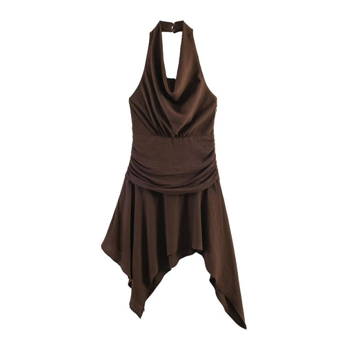 Damen asymmetrisches Kleid mit eleganter Drapierung EB