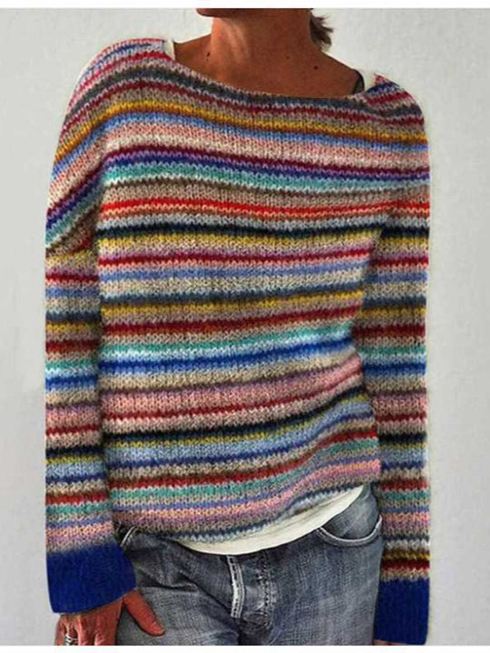Damen nan Norwegerpullover aus Wollmix mit Rundhalsausschnitt und traditionellem Fair-Isle-Yoke EB