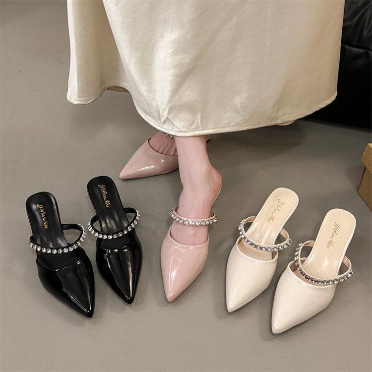 Damen Slingback-Pumps mit zierlichem Strassketten-Detail EB