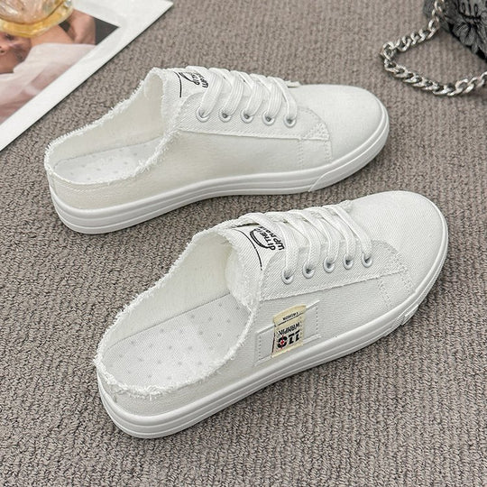 Damen lässige Slip-On Sneakers mit modischen Fransen und atmungsaktiver Sohle EB